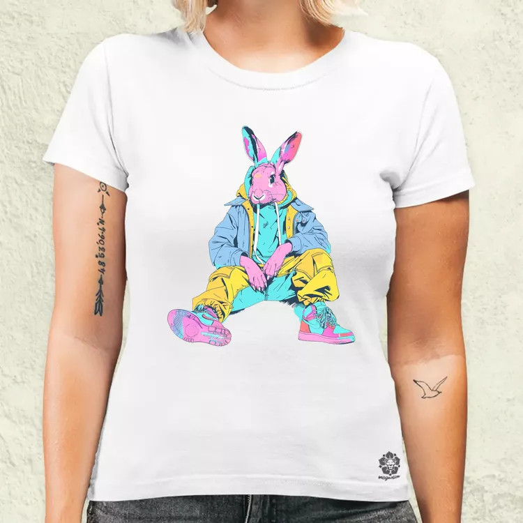 Hip Hop nyuszi v17 női póló