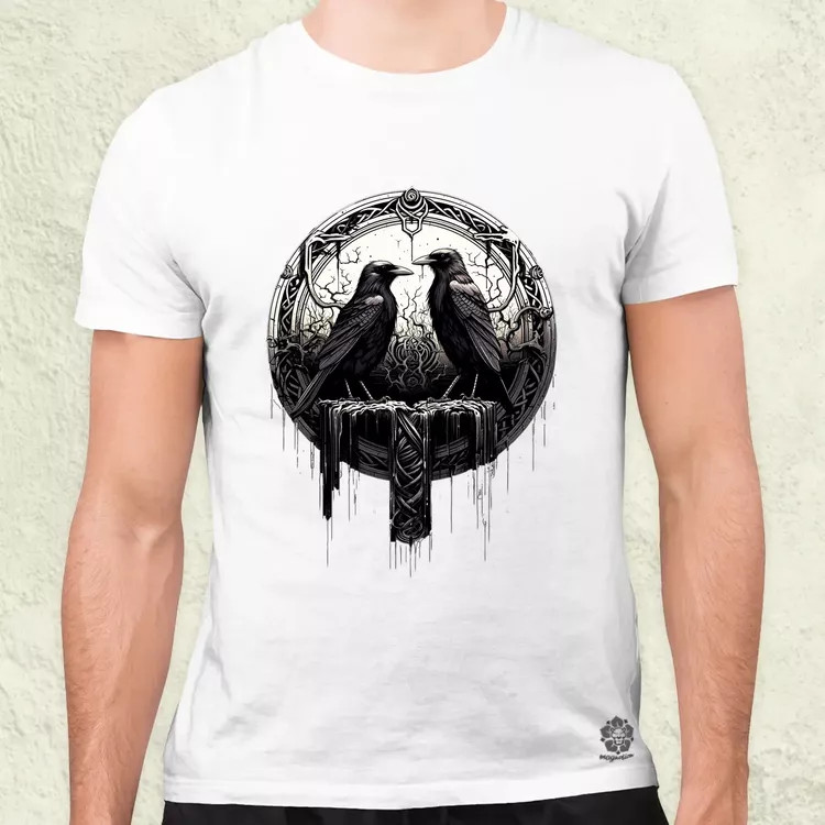 Hugin és Munin amulett v1 férfi póló