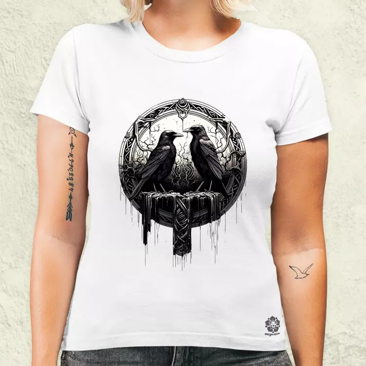 Hugin és Munin amulett v1 női póló