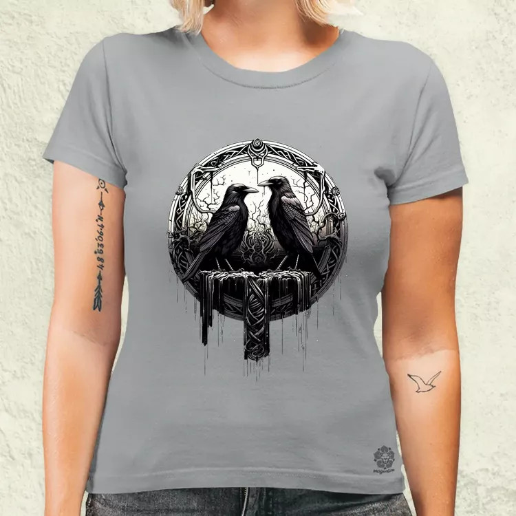 Hugin és Munin amulett v1 női póló