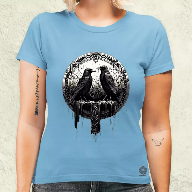Hugin és Munin amulett v1 női póló