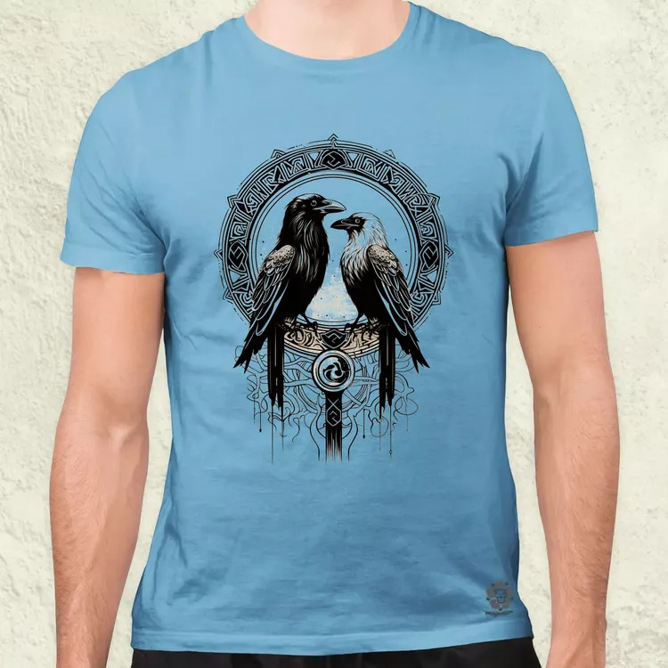 Hugin és Munin amulett v2 férfi póló