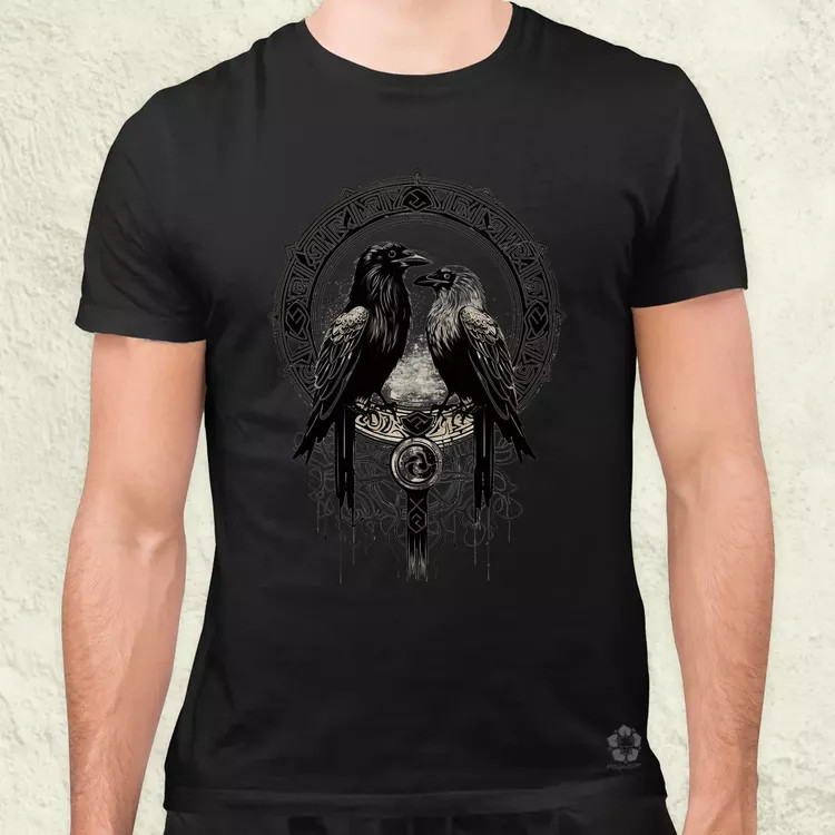 Hugin és Munin amulett v2 férfi póló