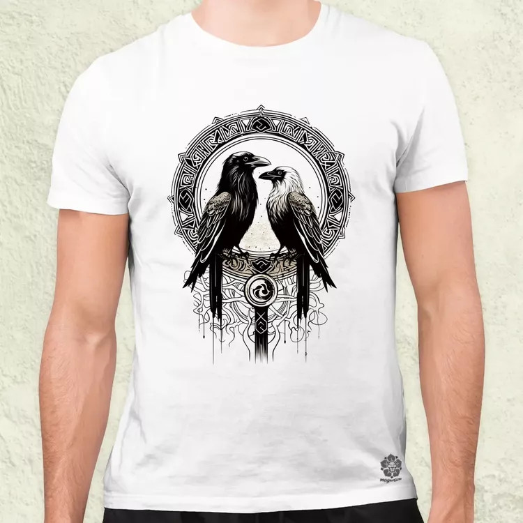 Hugin és Munin amulett v2 férfi póló