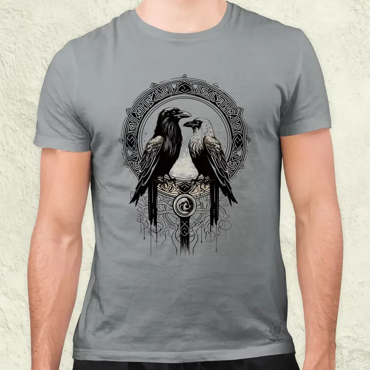 Hugin és Munin amulett v2 férfi póló