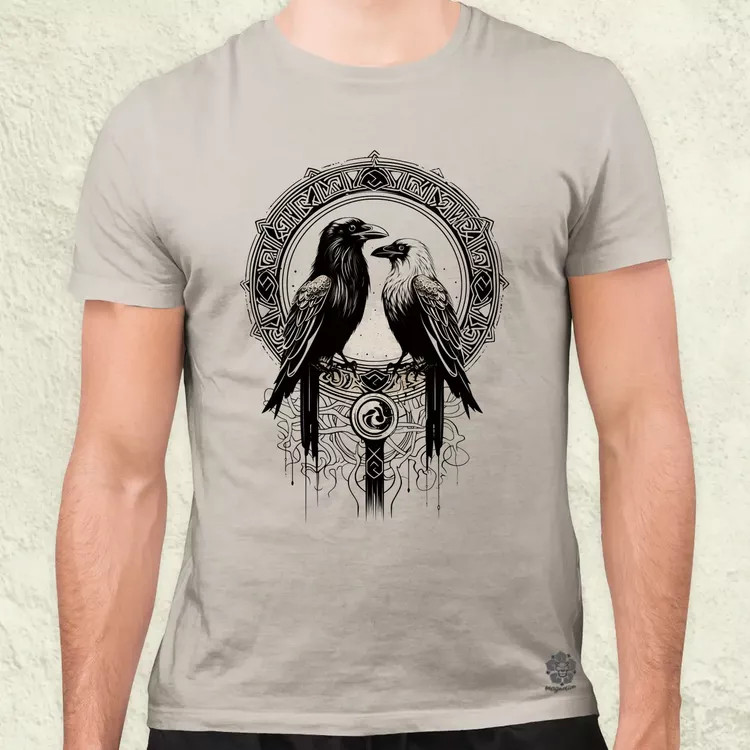 Hugin és Munin amulett v2 férfi póló