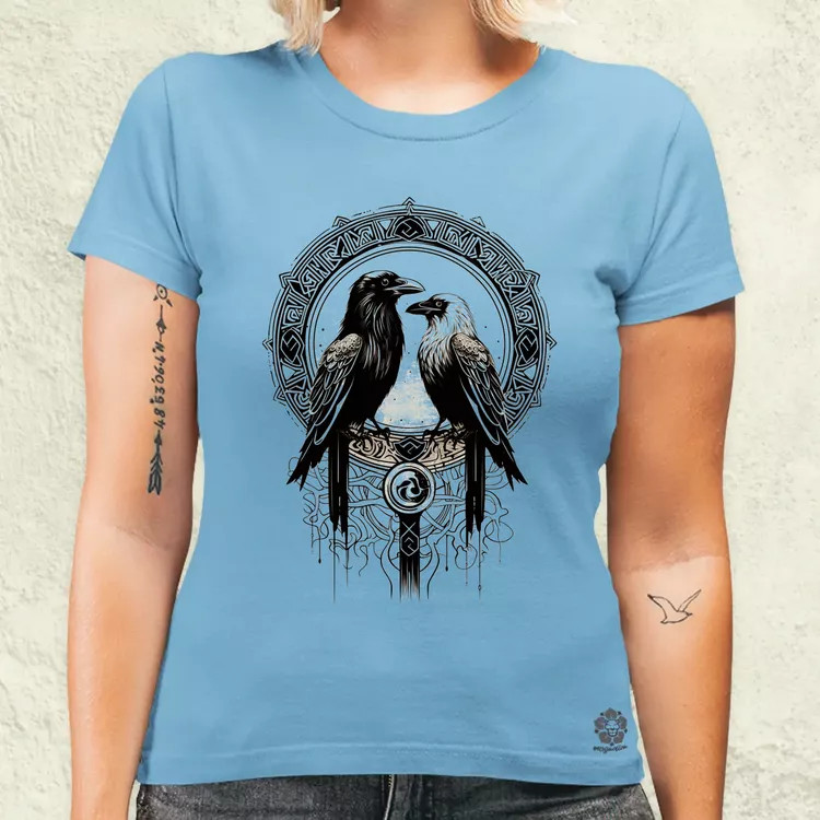 Hugin és Munin amulett v2 női póló