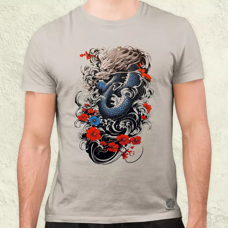 Irezumi sárkány férfi póló