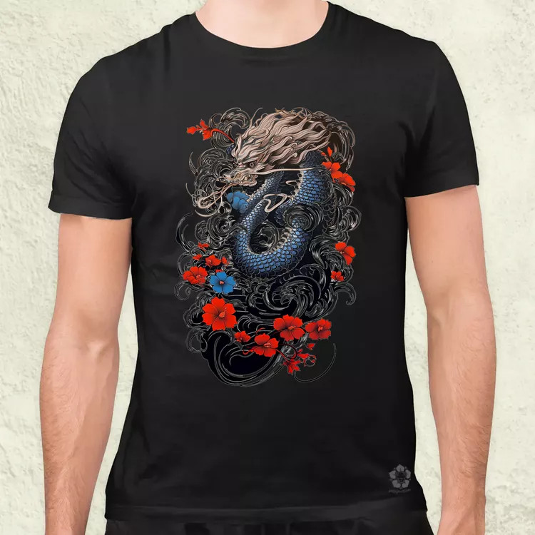 Irezumi sárkány férfi póló