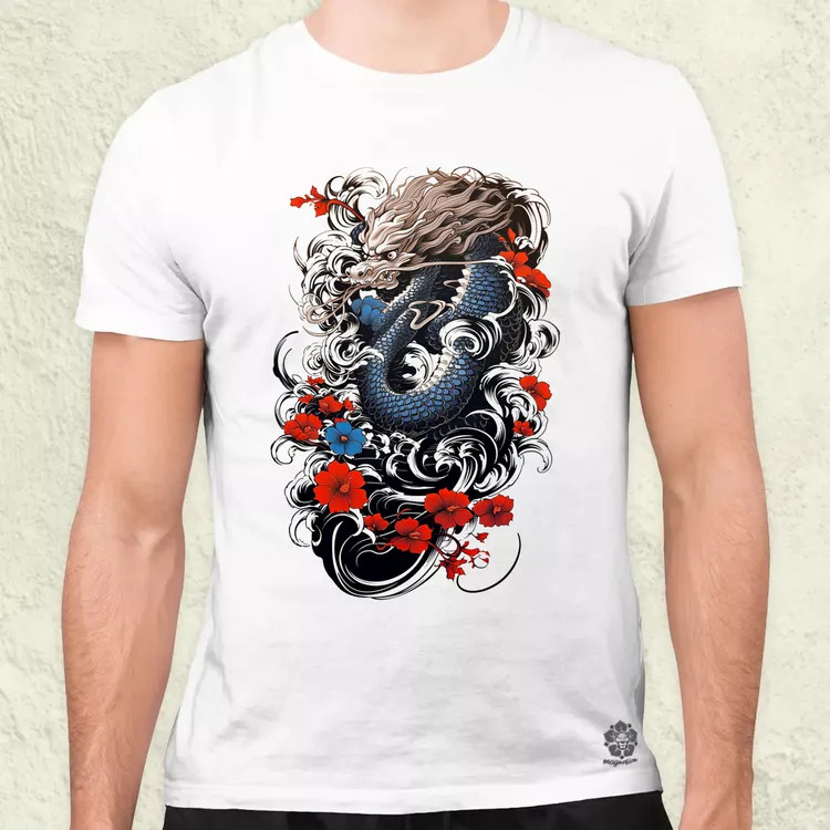 Irezumi sárkány férfi póló