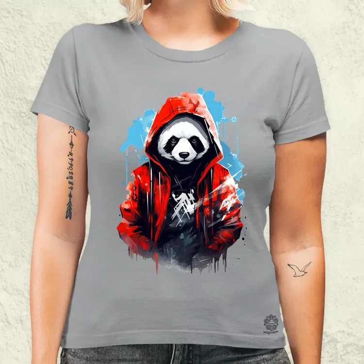 Kapucnis panda v1 női póló
