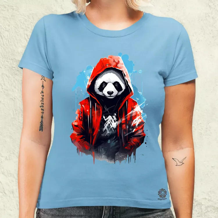 Kapucnis panda v1 női póló