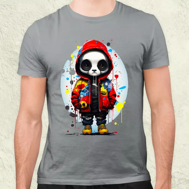 Kapucnis panda v2 férfi póló