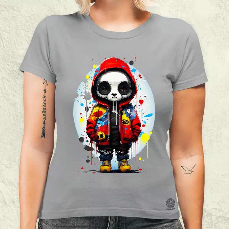 Kapucnis panda v2 női póló