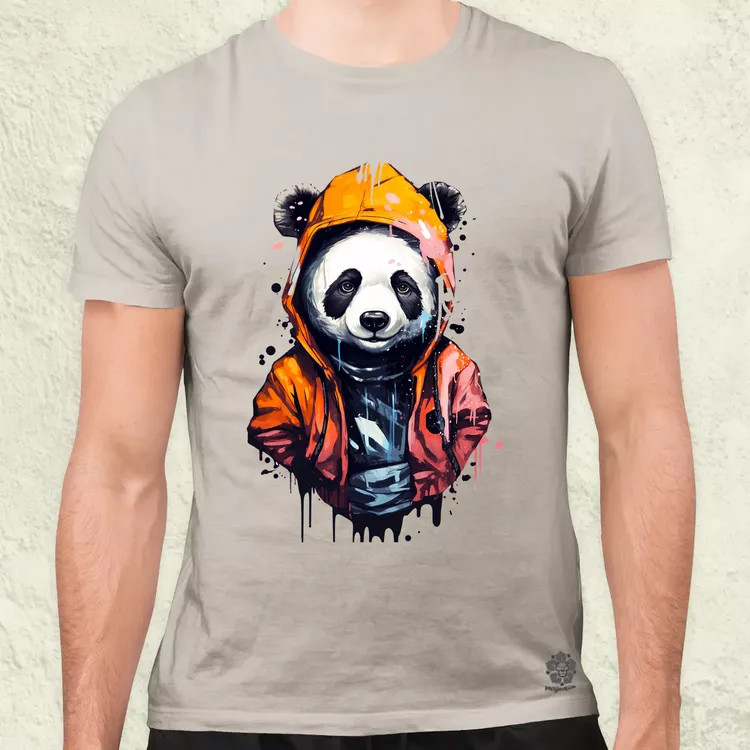 Kapucnis panda v3 férfi póló