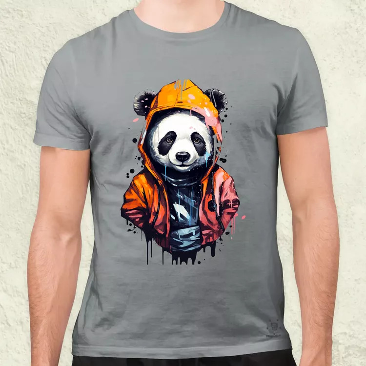 Kapucnis panda v3 férfi póló
