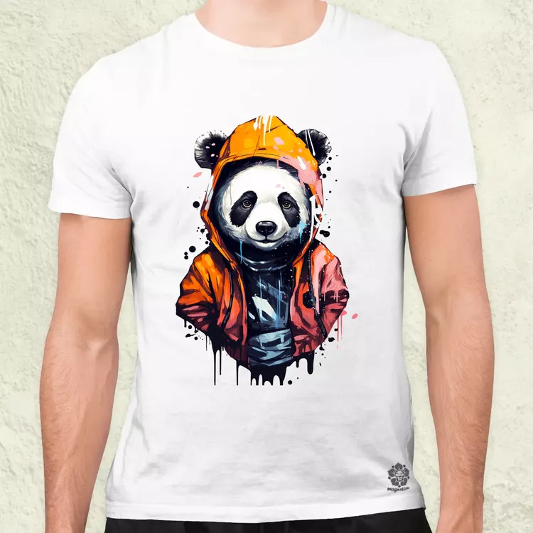 Kapucnis panda v3 férfi póló