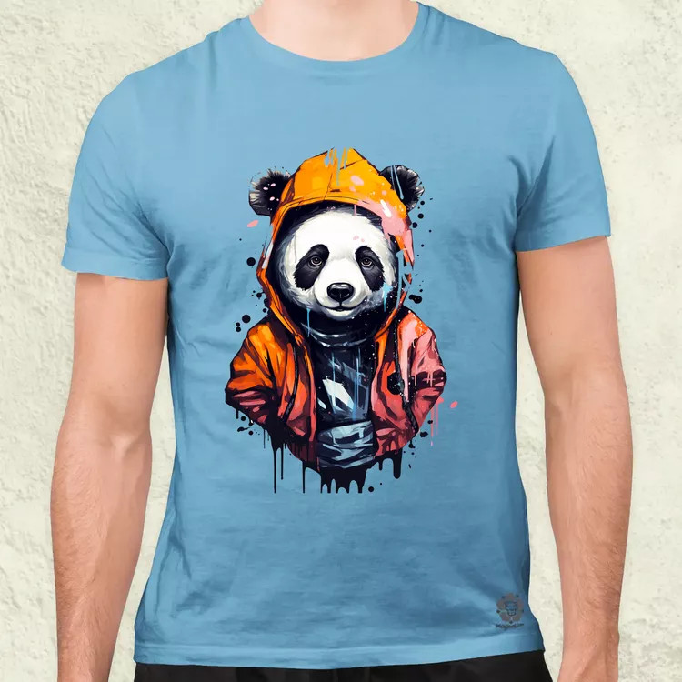 Kapucnis panda v3 férfi póló