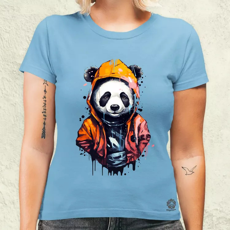 Kapucnis panda v3 női póló