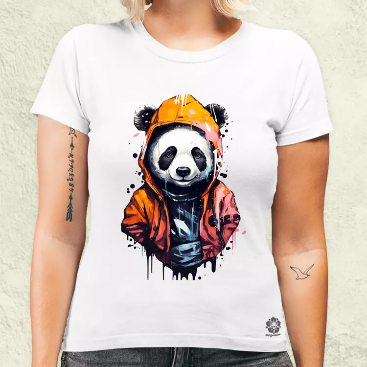 Kapucnis panda v3 női póló