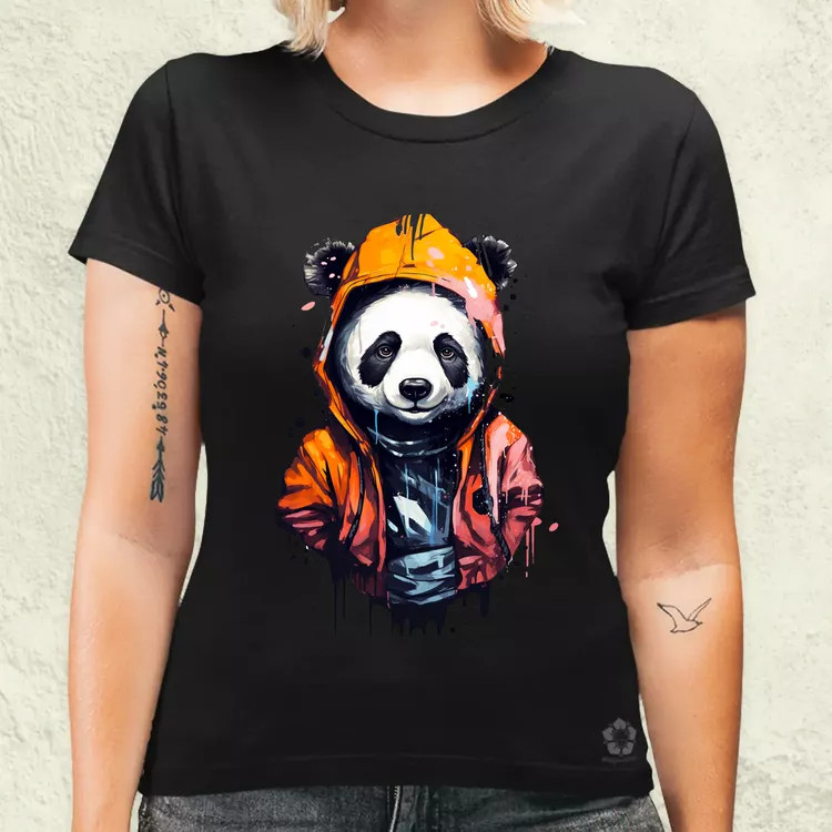Kapucnis panda v3 női póló