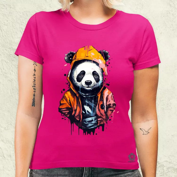 Kapucnis panda v3 női póló