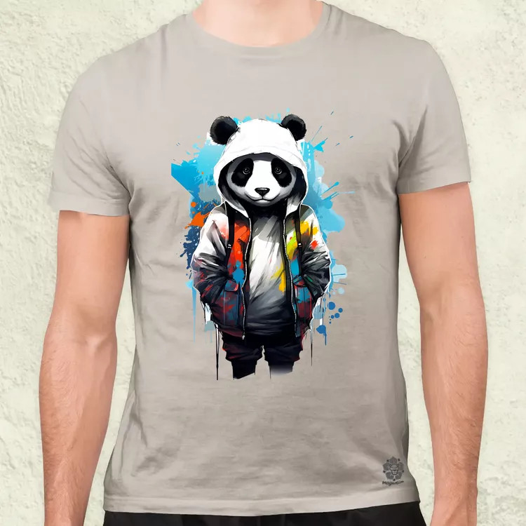 Kapucnis panda v4 férfi póló