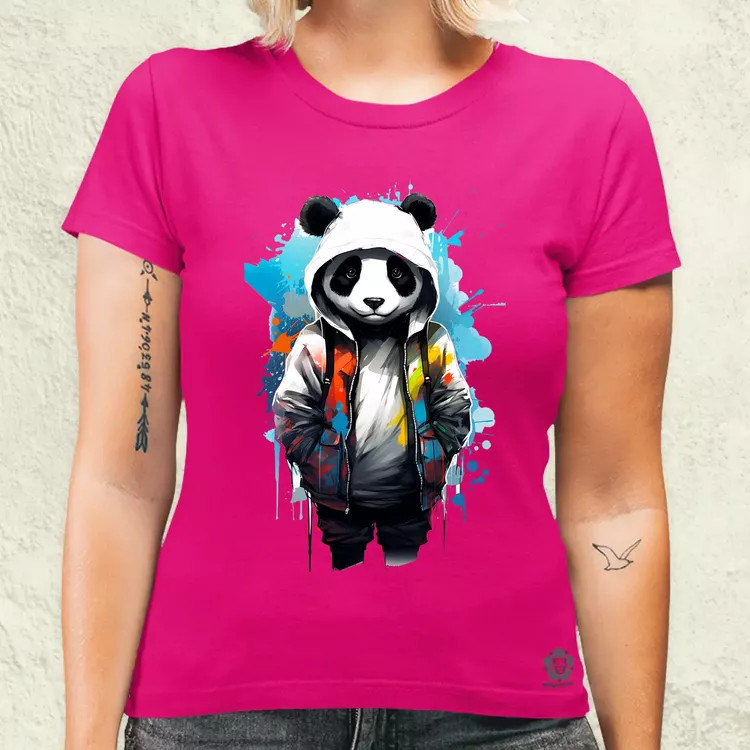 Kapucnis panda v4 női póló