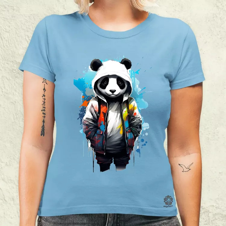 Kapucnis panda v4 női póló