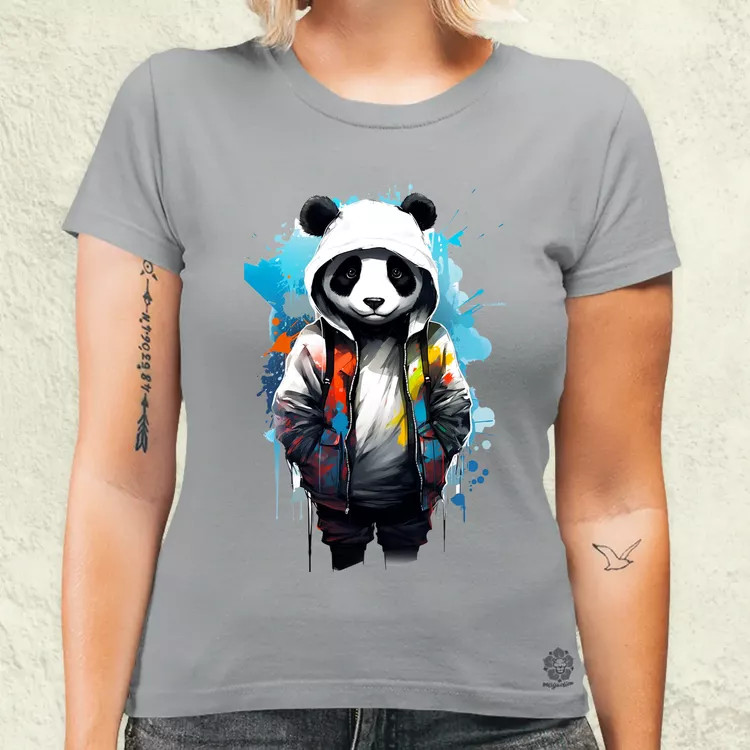 Kapucnis panda v4 női póló