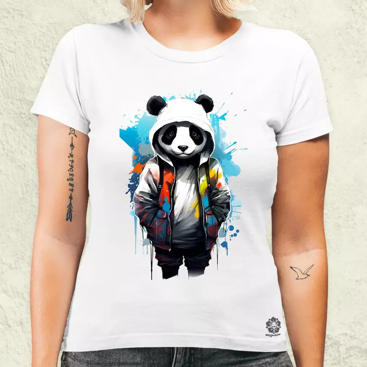 Kapucnis panda v4 női póló