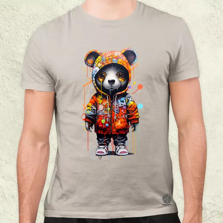 Kapucnis panda v5 férfi póló