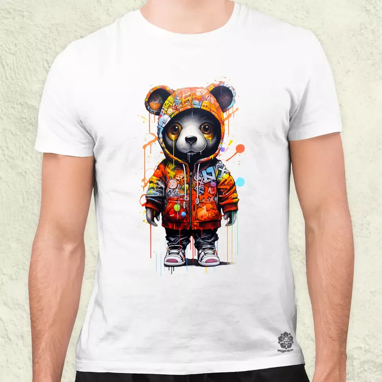 Kapucnis panda v5 férfi póló
