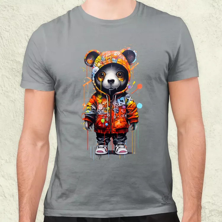 Kapucnis panda v5 férfi póló