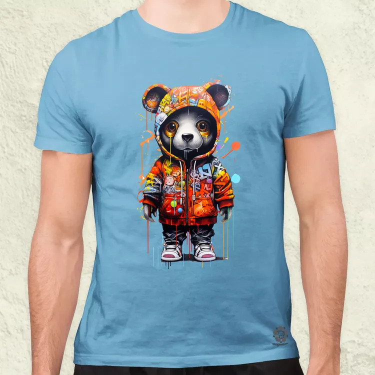 Kapucnis panda v5 férfi póló