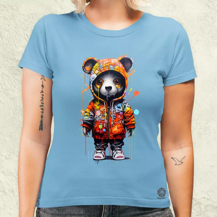 Kapucnis panda v5 női póló