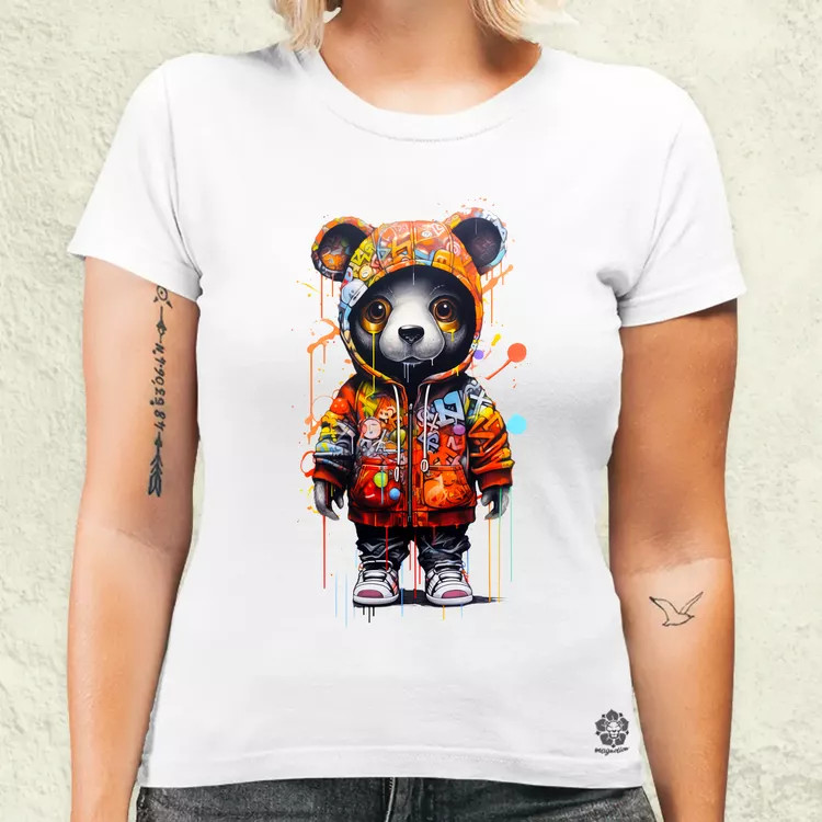 Kapucnis panda v5 női póló