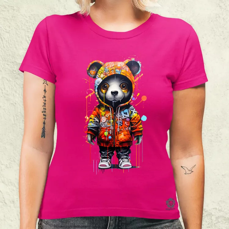 Kapucnis panda v5 női póló