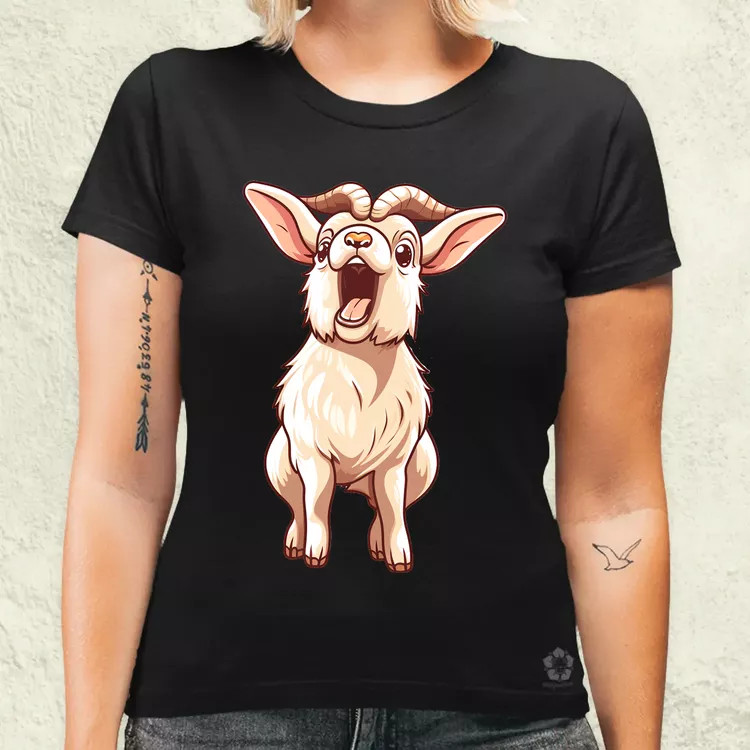 Kawaii kecske kiabál v2 női póló