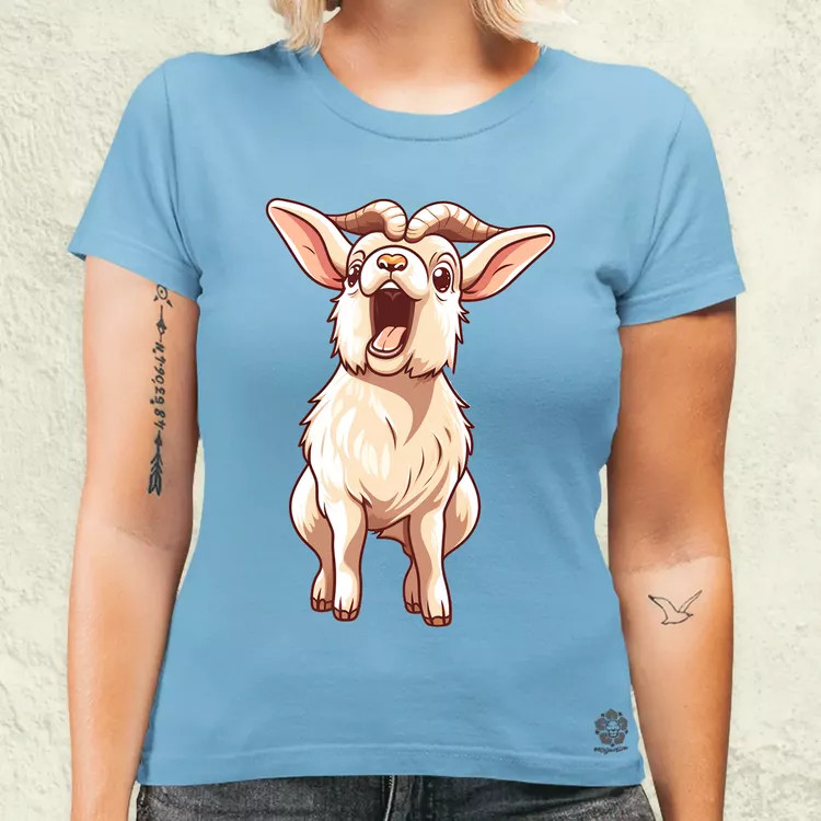 Kawaii kecske kiabál v2 női póló