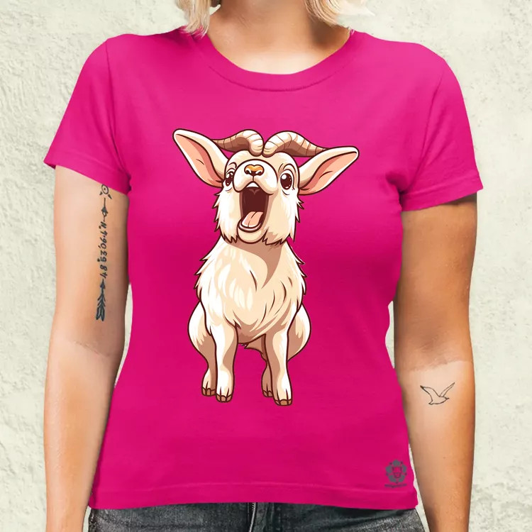 Kawaii kecske kiabál v2 női póló