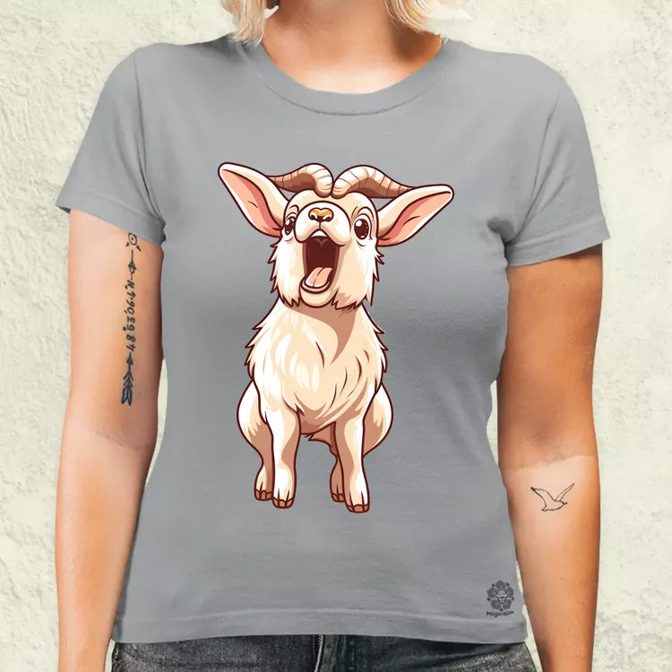 Kawaii kecske kiabál v2 női póló