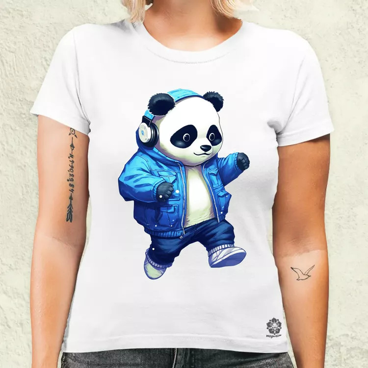 Kék panda srác v3 női póló