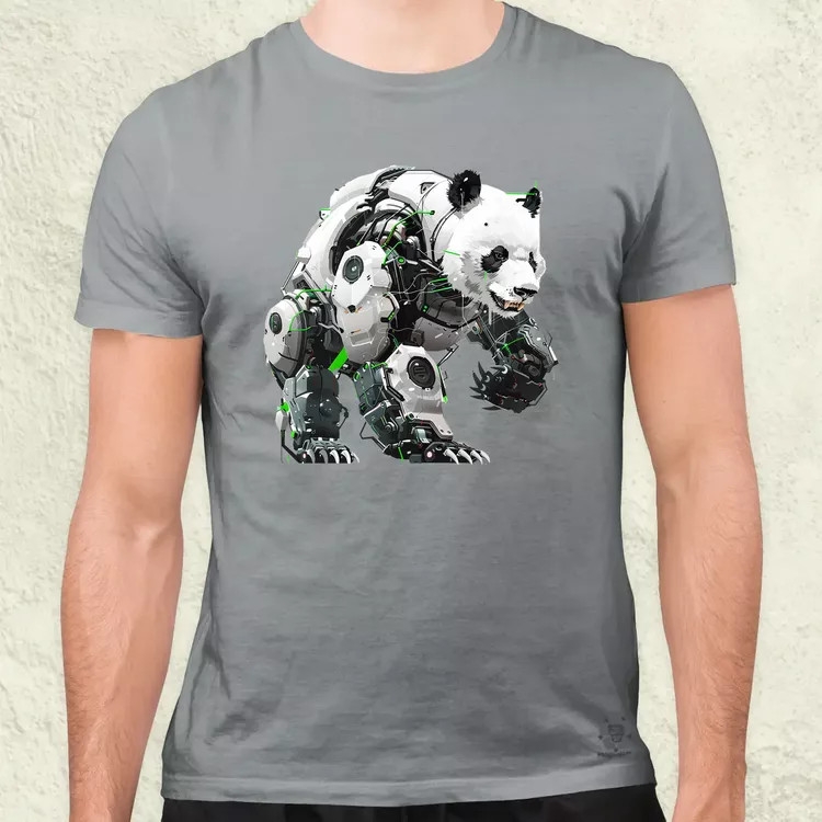 Kiborg panda v10 férfi póló
