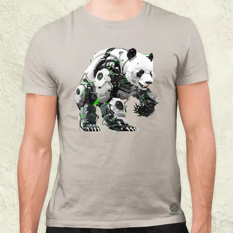Kiborg panda v10 férfi póló