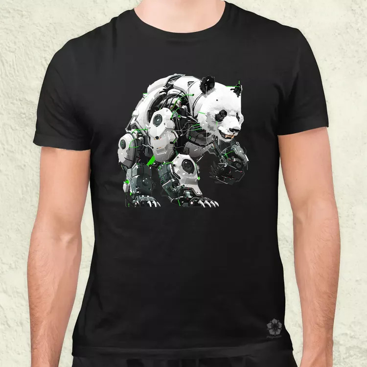 Kiborg panda v10 férfi póló
