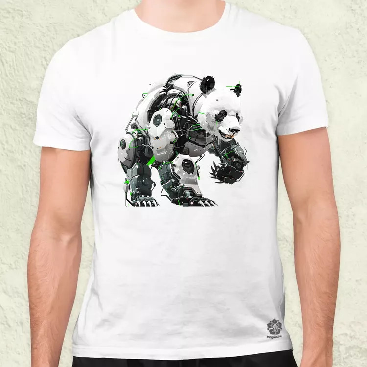 Kiborg panda v10 férfi póló