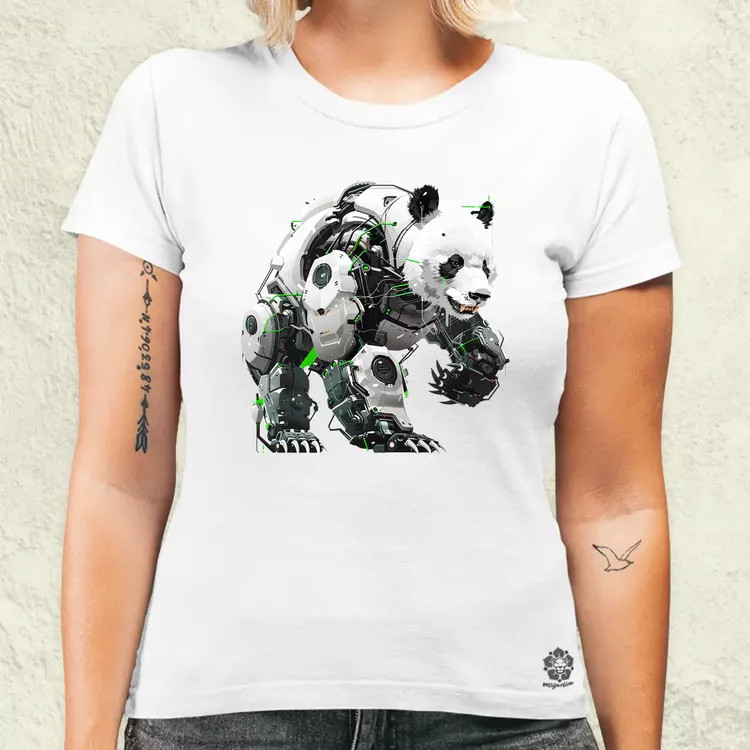 Kiborg panda v10 női póló