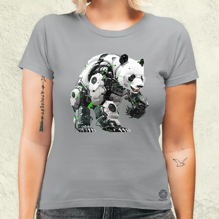 Kiborg panda v10 női póló