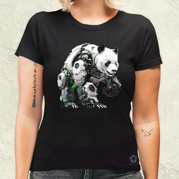 Kiborg panda v10 női póló